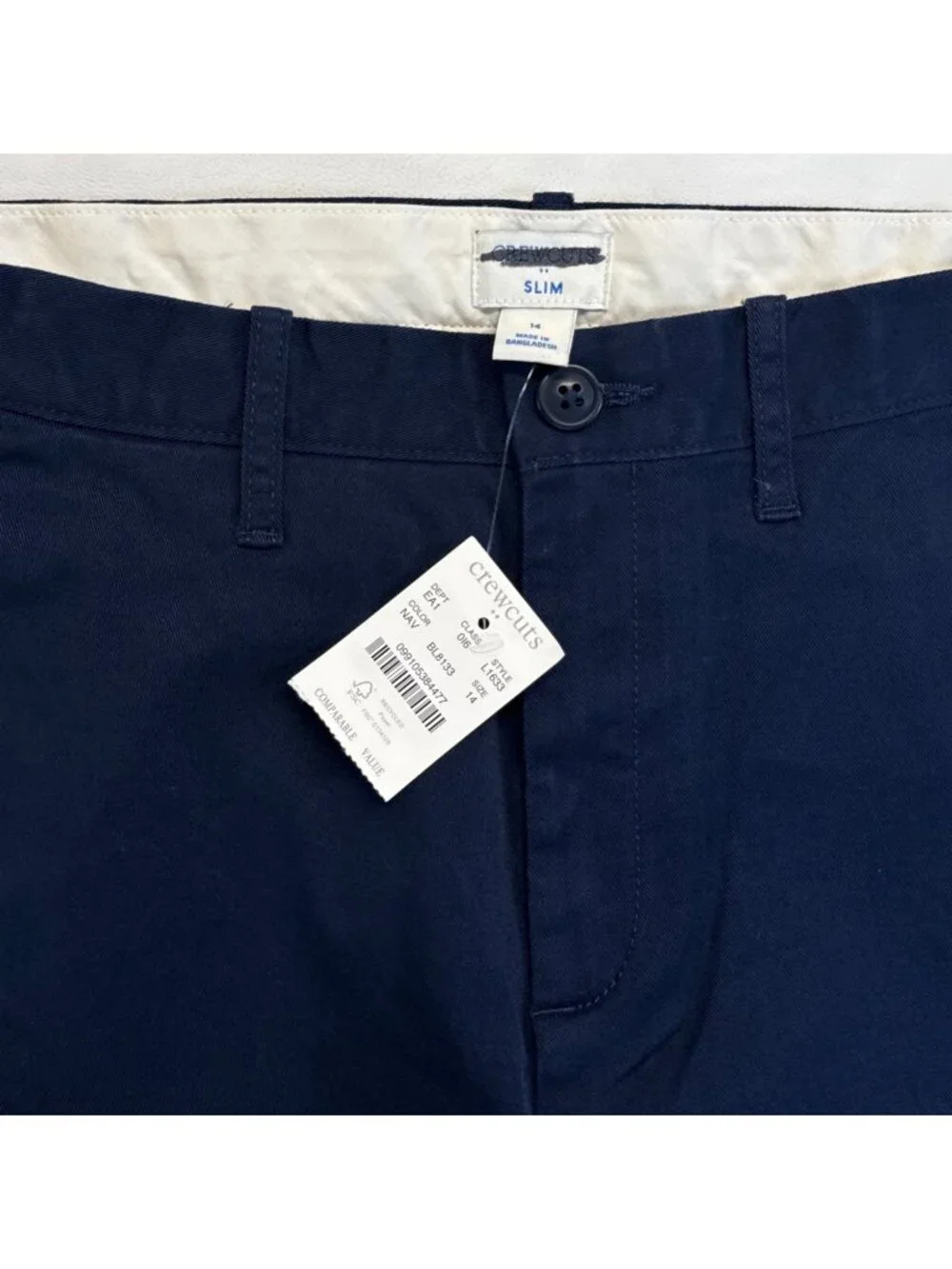 J Crew Crewcuts Boys Slim Fit Flex Chino Pants~Size 14 SLIM~Navy Blue NWT L7 16